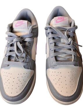 Nike Dunk Low Women’s Gray Pink White Casual Sneakers Size 8
